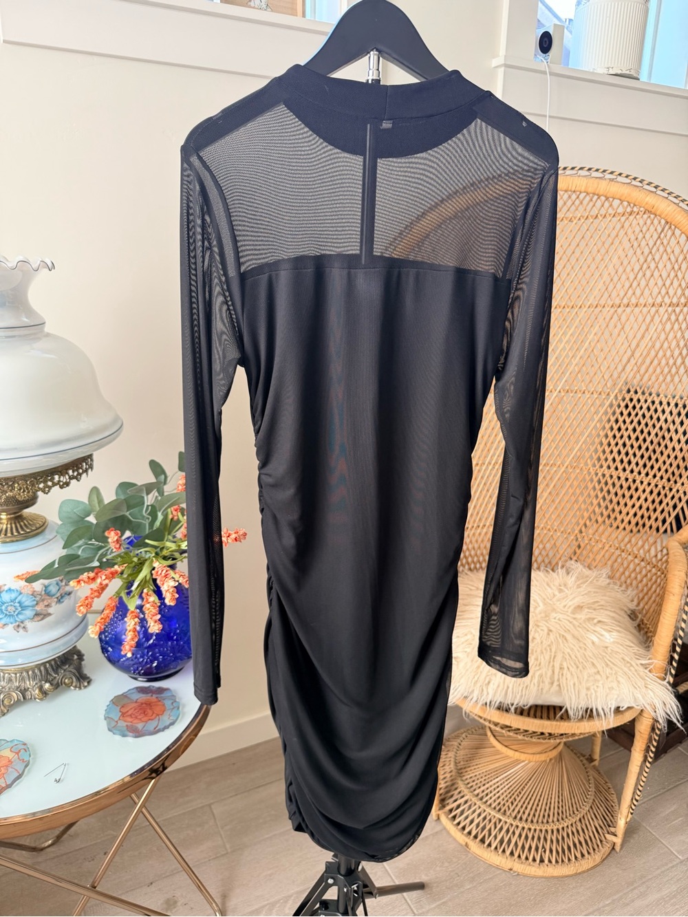 Mesh Sheer Ruched Bodycon Dress - Picture 3 of 4